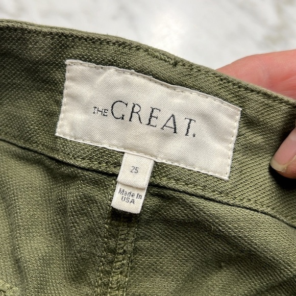 The Great Patch Pocket Cropped Military Green Pants Size 25 - Picture 6 of 8